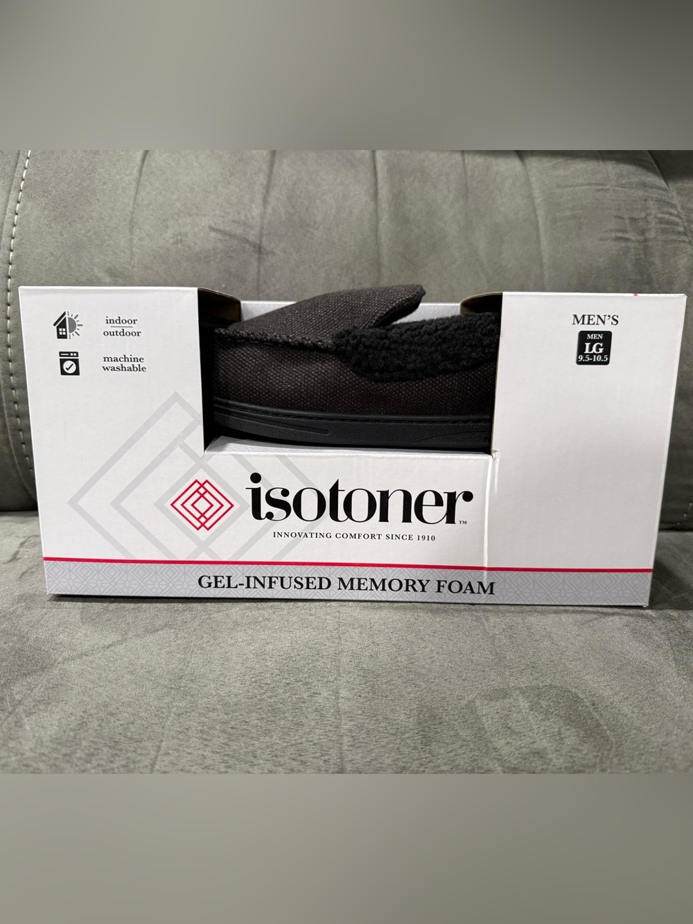 isotoner Men’s Black Slip-On Memory Foam Loafer